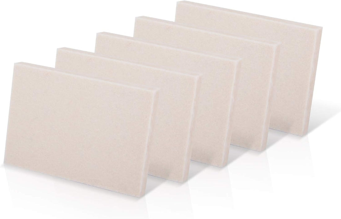 Vinyl Wrap Rectangle Soft Wool Squeegee (10 x 7 x 1 cm) - 5pcs (White)