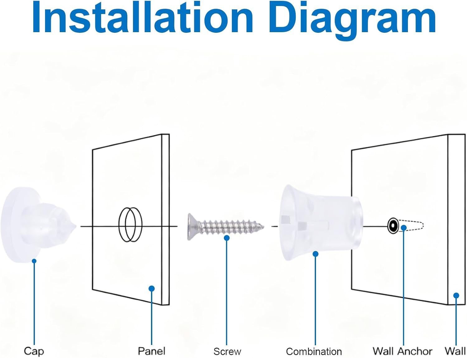 Acrylic Invisible Plastic Advertising Nails Clip-in Standoffs for Art Framing Grade (10PCS - 14 x 14mm / 20 x 20mm) - IAN05