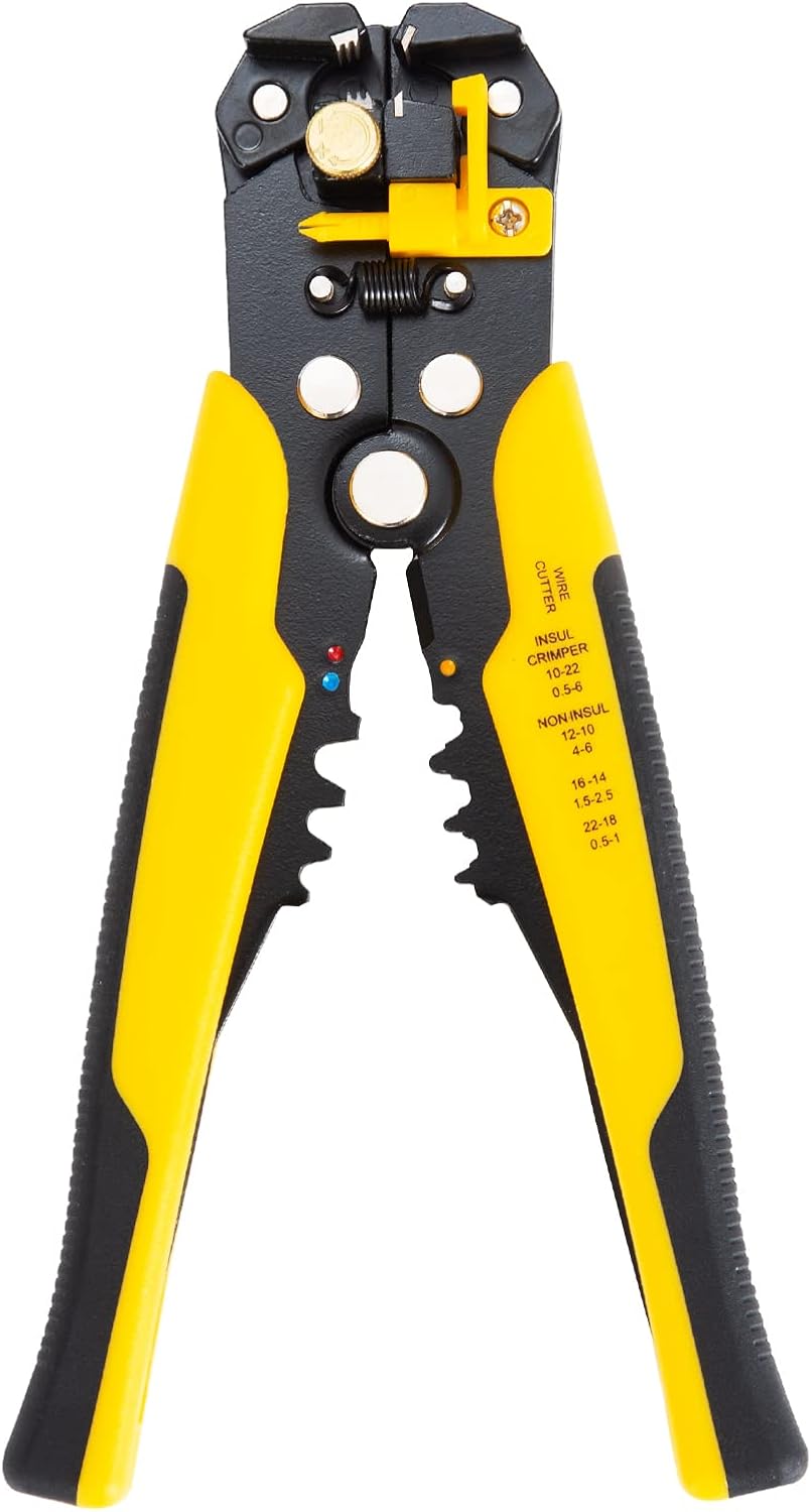 5 in 1 Automatic Multi-Function Wire Stripper Pliers, Multifunctional Terminal Tool Cutting Pliers Wire Stripper Compression Clamp for Stripping, Cutting, Pressing Cables 24-10AWG/ 0.2-6mm²