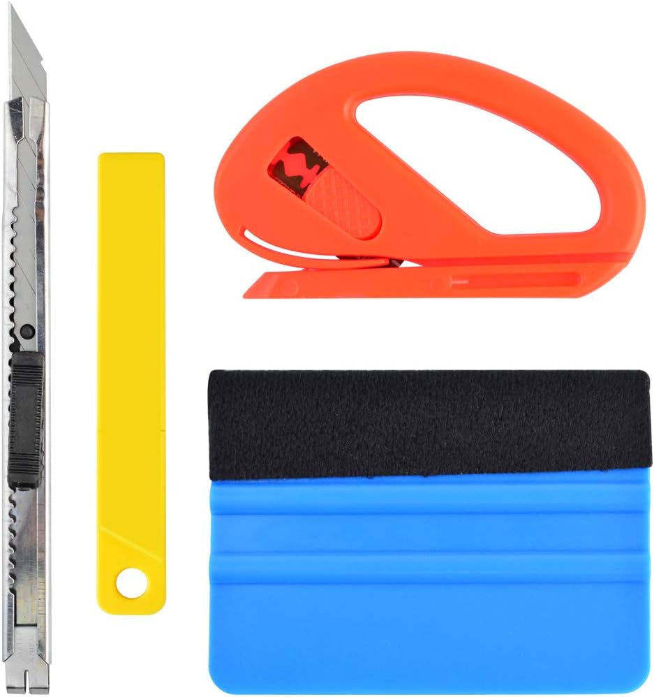 4pcs Vinyl Film Tool Kit, Vinyl Wrapping Window Tint Tools for Car Wrapping Set