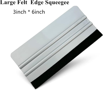 Vinyl Wrap Felt Edge Squeegee for Decals, Adhesive Vinyl, Window Film, Wallpaper - 3pcs (4inch - 5inch - 6inch)