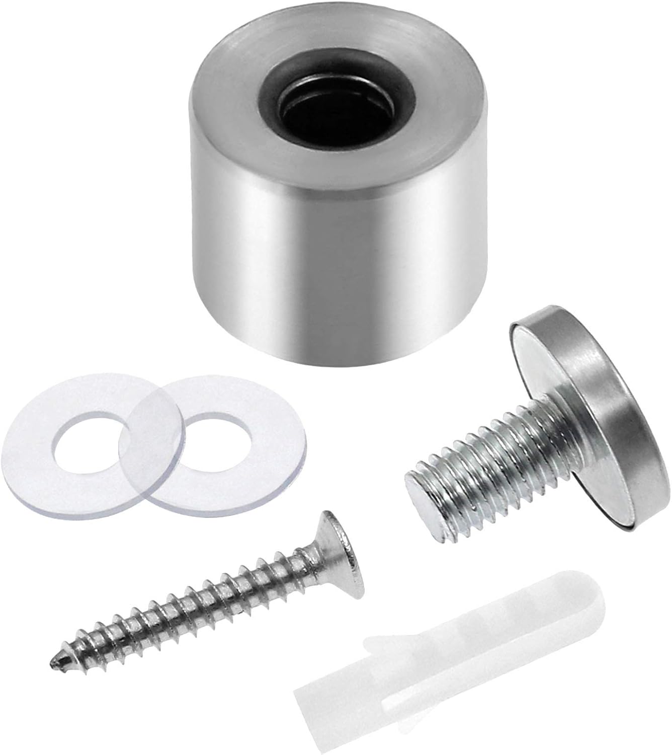 Stainless Steel Standoff Screws Wall Sign Advertising Nail for Hanging Acrylic Picture Frame (Silver) - 12pcs (1" x 1")