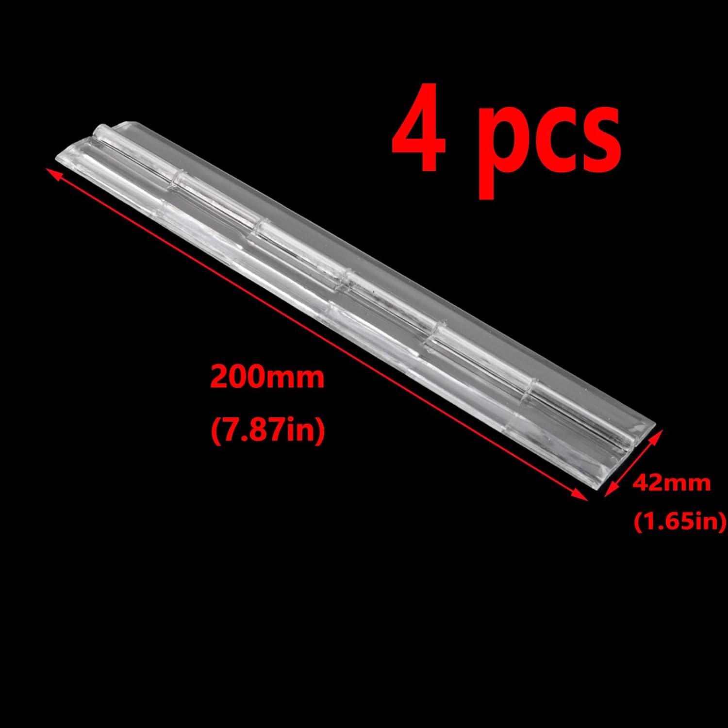 Normal Acrylic Hinge Transparent Folding Lightweight (200x42mm) - 4pcs