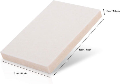 Vinyl Wrap Rectangle Soft Wool Squeegee (10 x 7 x 1 cm) - 5pcs (White)