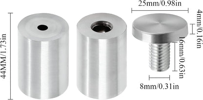 Stainless Steel Standoff Screws Wall Sign Advertising Nail for Hanging Acrylic Picture Frame (Silver) - 12pcs (1/2" x 2")