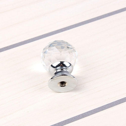 10pcs x 20mm Diamond Acrylic Knob Cabinet Cupboard Drawer Pull Handle Jewelry Box Gift Case Knobs