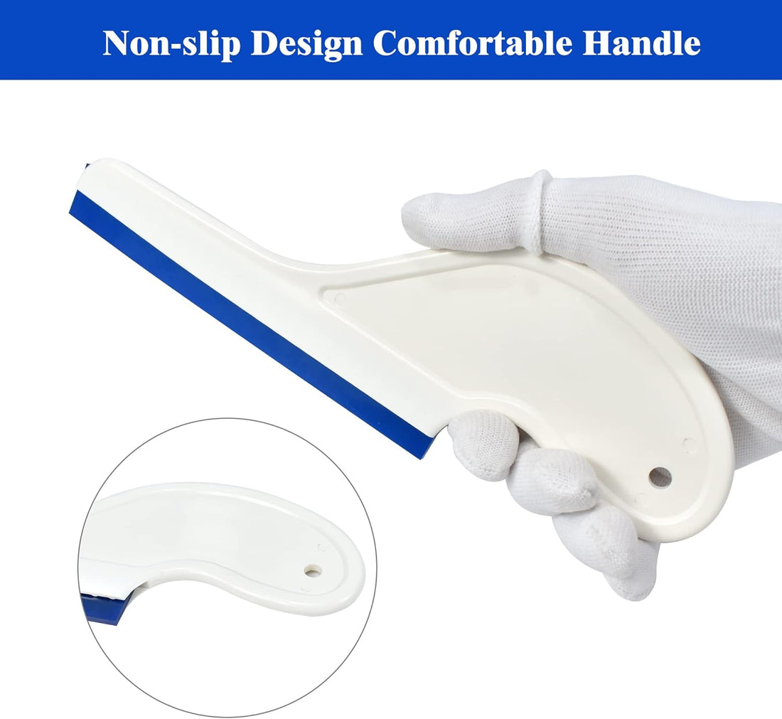 Side Wipe Rubber Squeegee (Long Handle) for Car Film Tool PPF Tools (Replaceable Blade) - 23.5 x 9.3cm (2pcs)