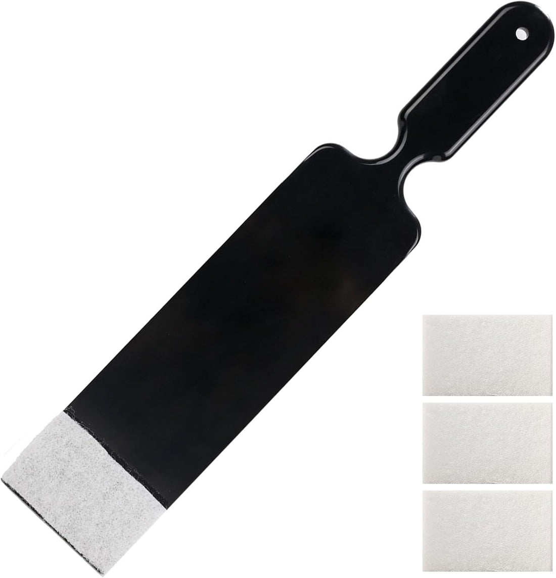 Long Reach Auto Bulldozer Squeegee, Mini Paddle Scrubber for Window Tint Film Installing and Vehicle Windshield/Rear Window Glass Cleaning - 1pc Bulldozer Tint Tool + 3pcs Scrub Pads