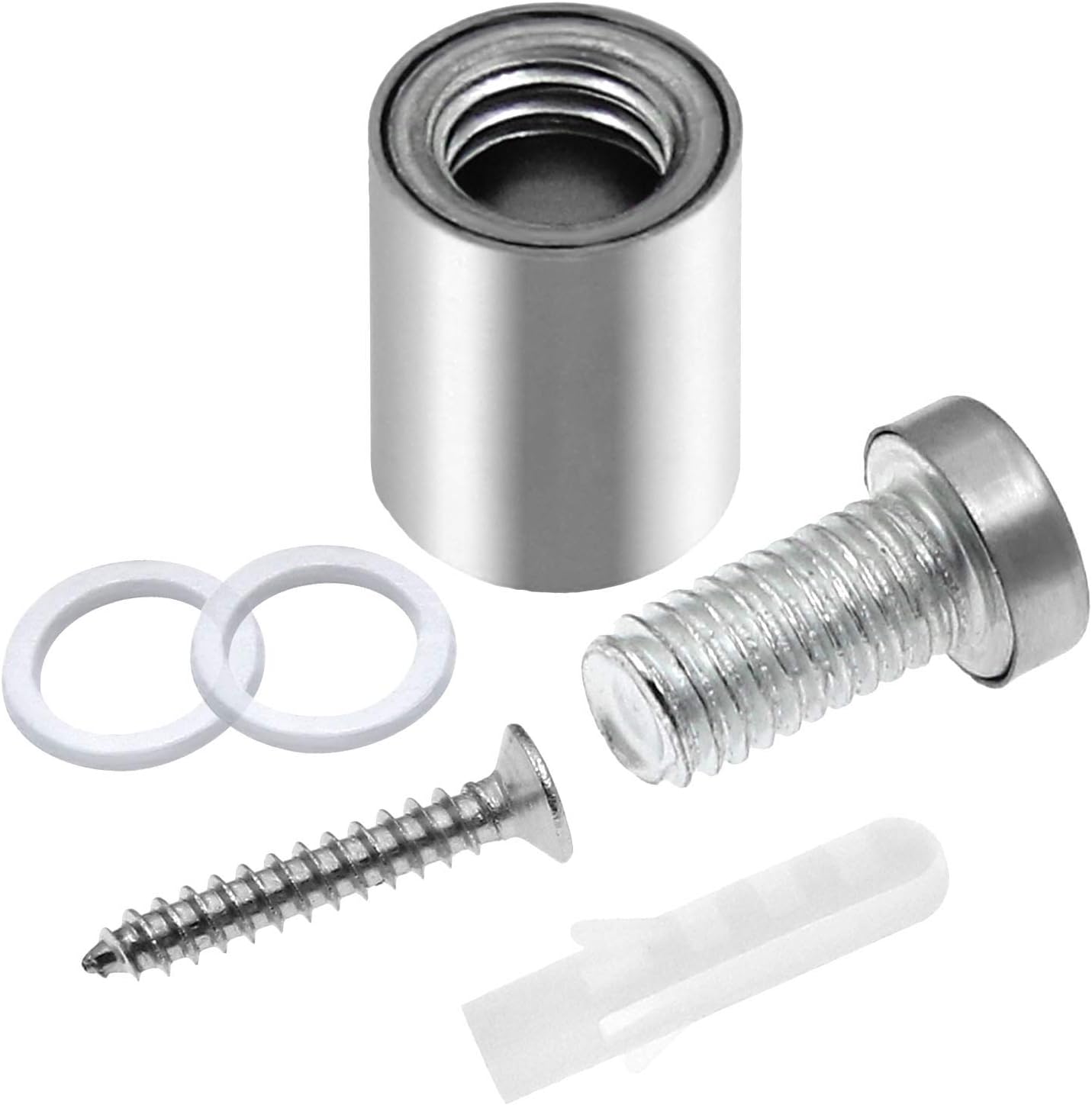 Stainless Steel Standoff Screws Wall Sign Advertising Nail for Hanging Acrylic Picture Frame (Silver) - 12pcs (1/2" x 1")