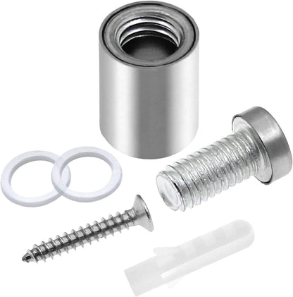 Stainless Steel Standoff Screws Wall Sign Advertising Nail for Hanging Acrylic Picture Frame (Silver) - 12pcs (1/2" x 1")