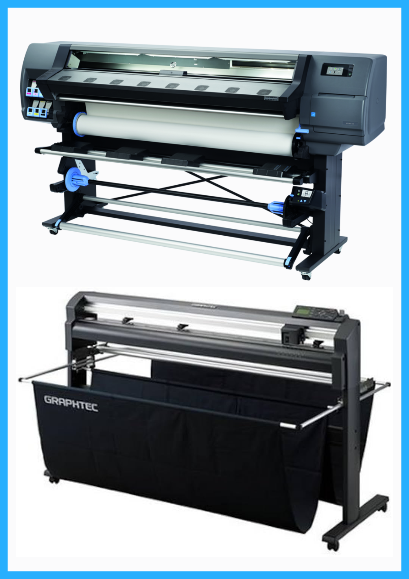 ON SALE - BUNDLE - HP Latex 335 64&quot; Large-Format Printer - Refurbished (90 Days, 1, 2, 3 or 4 Years Warranty) + 54&quot; Graphtec FC8000-130 Vinyl Cutting Plotter - Refurbished (90 Days Warranty)