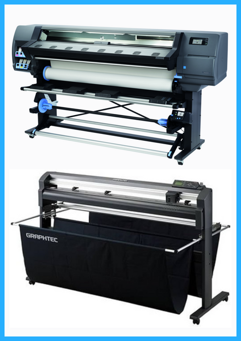 BUNDLE - HP Latex 335 64" Large-Format Printer - Refurbished (90 Days Warranty) + 54" Graphtec FC8000-130 Vinyl Cutting Plotter - Refurbished (90 Days Warranty)