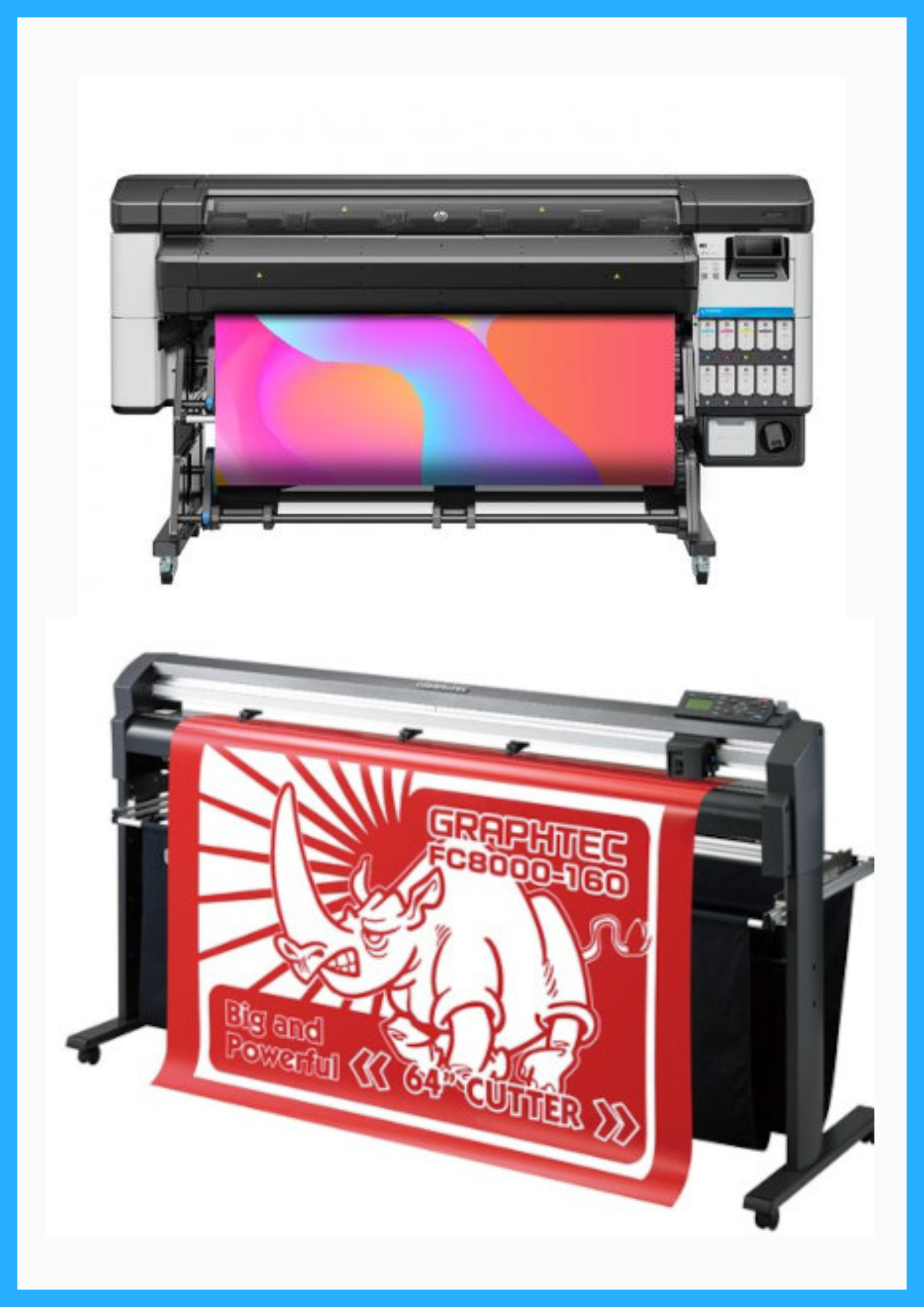 ON SALE - BUNDLE - HP Latex 630 W 64" Printer - New + 64" Graphtec FC8000-160 Vinyl Cutting Plotter - Refurbished (1 Year Warranty)