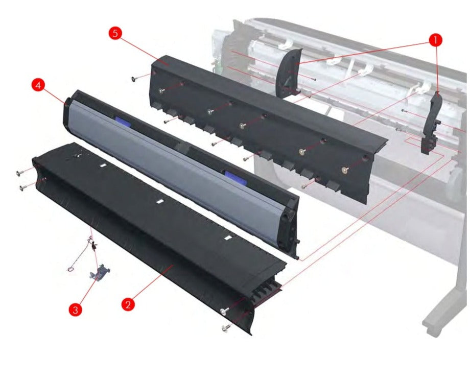 Rear Tray Assembly for the HP DesignJet T1100, T610, Z3200 44-inch plotters (Q6687-60058)