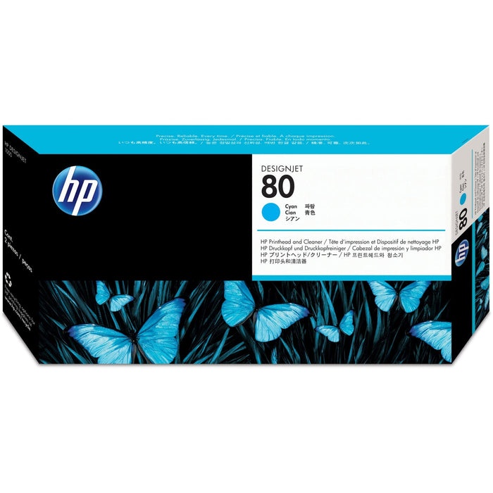 No. 80 Cyan Printhead and Printhead Cleaner Bundle for the HP DesignJet 1050C, 1055CM Printer (C4821A)