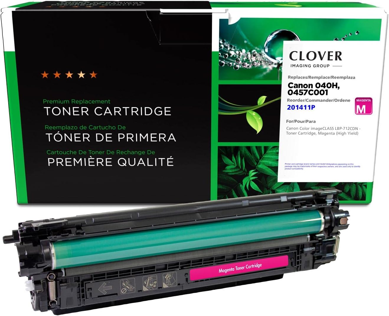 Clover Remanufactured High Yield Magenta Toner Cartridge for Canon 040H (0457C001)