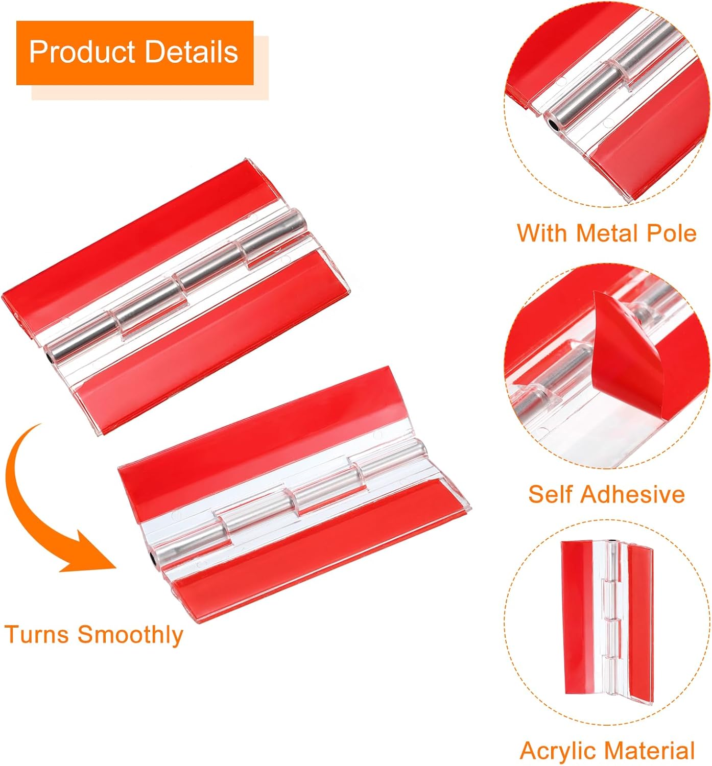Normal Acrylic Hinge Transparent Folding Lightweight (150x42mm) - 4pcs