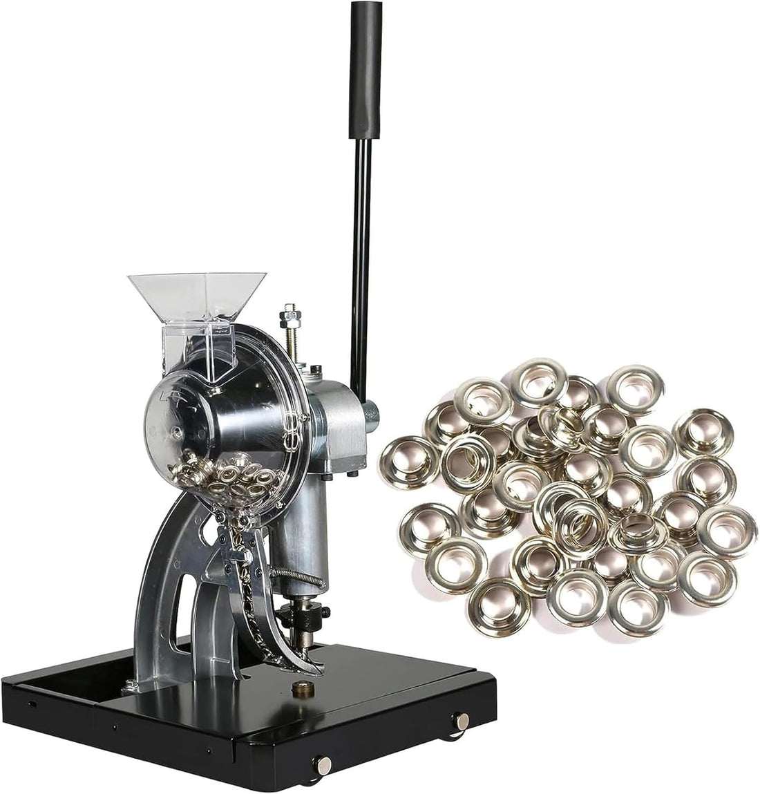 Pneumatic Grommet Machine Floor Type Semi-Automatic Eyelet Grommet Punch Press, 10mm Grommet Punching and Setting Machine, for Leather Fabric Belt Clothes Shoes Handbag Grommets