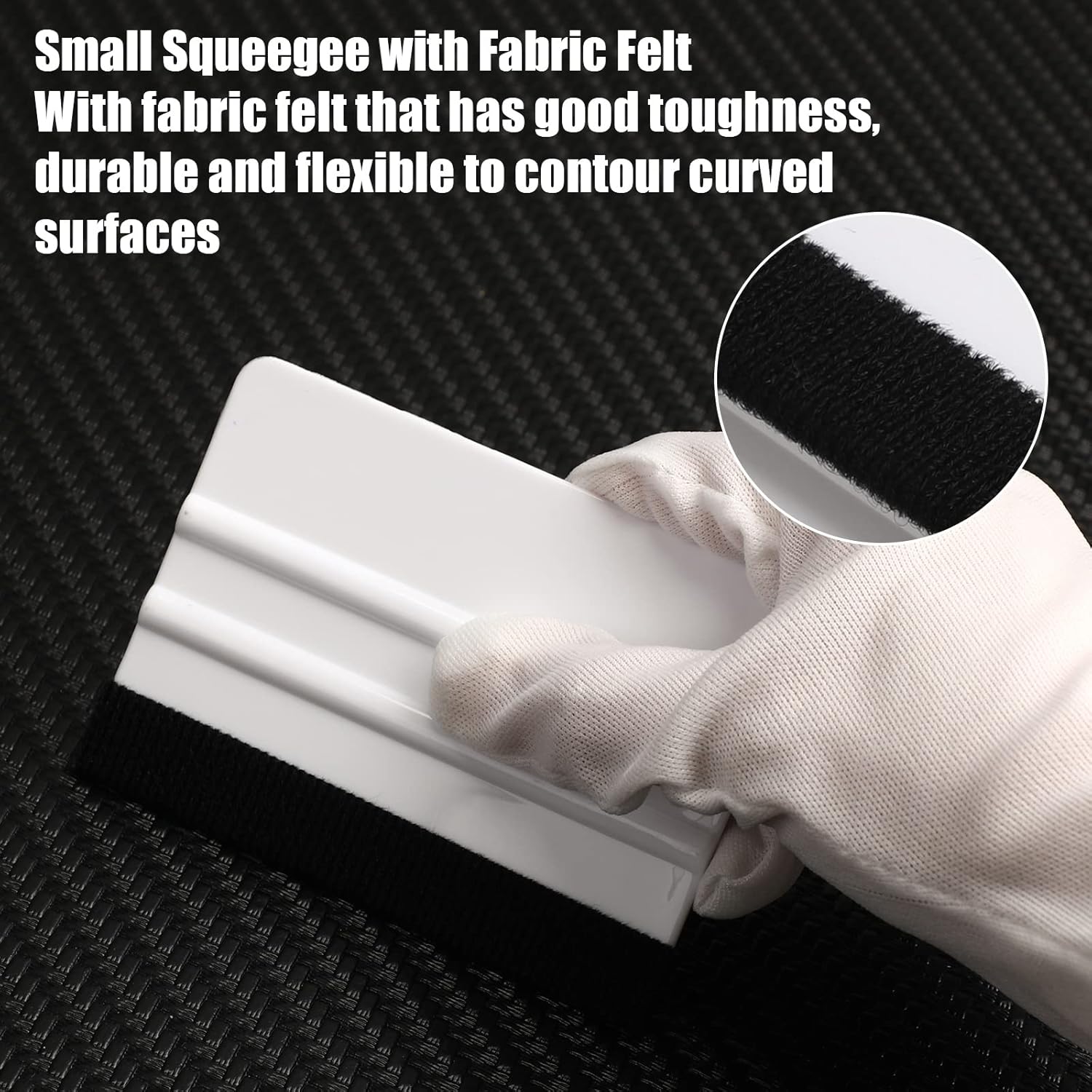 Vinyl Wrap 4inch Felt Squeegee (10.5cm x 8cm) - 24pcs (White)