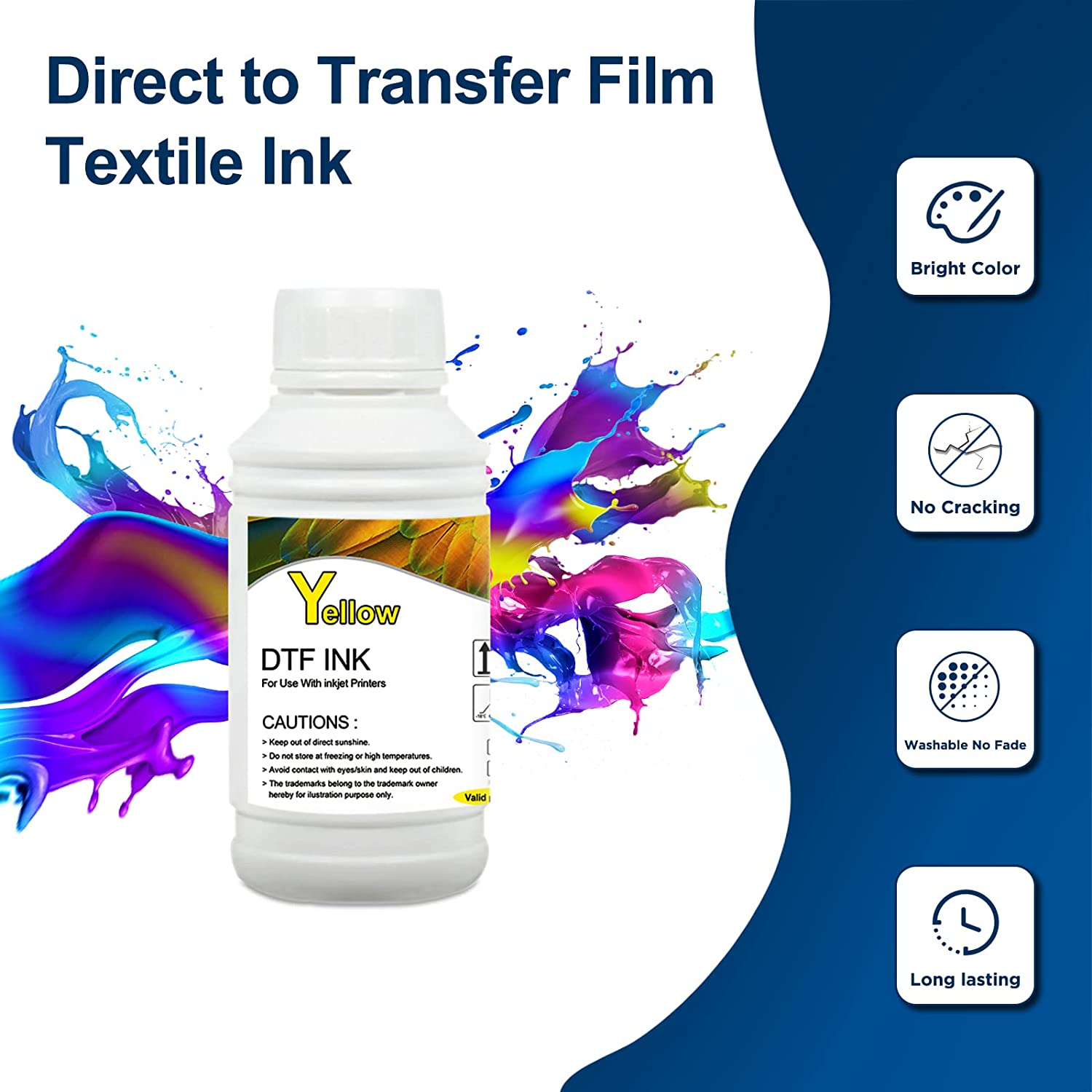 DSV DTF Printer A3 L1800 Transfer Printer Machine Built-in White Ink Circulation System for Dark/Light T-Shirts, Hoodie,Pillow,Different Fabrics (DTF Printer +Oven+5 x 250ml Ink+100pcs PET Film)