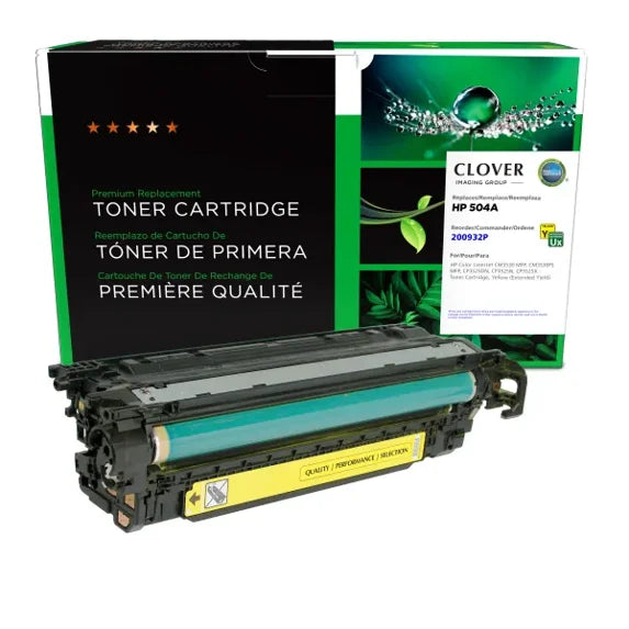 Clover Remanufactured Extended Yield Yellow Toner Cartridge for HP CE252A