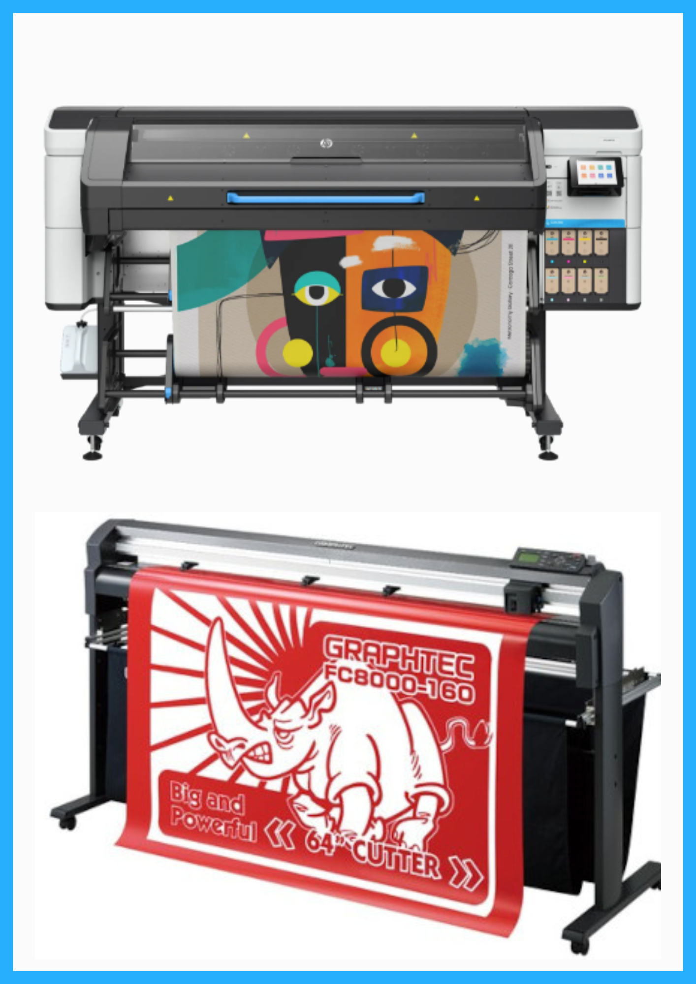 ON SALE - BUNDLE - HP Latex 730 64" Wide Format Printer - New + 54" Graphtec FC8000-160 Vinyl Cutting Plotter - Refurbished (1 Year Warranty)