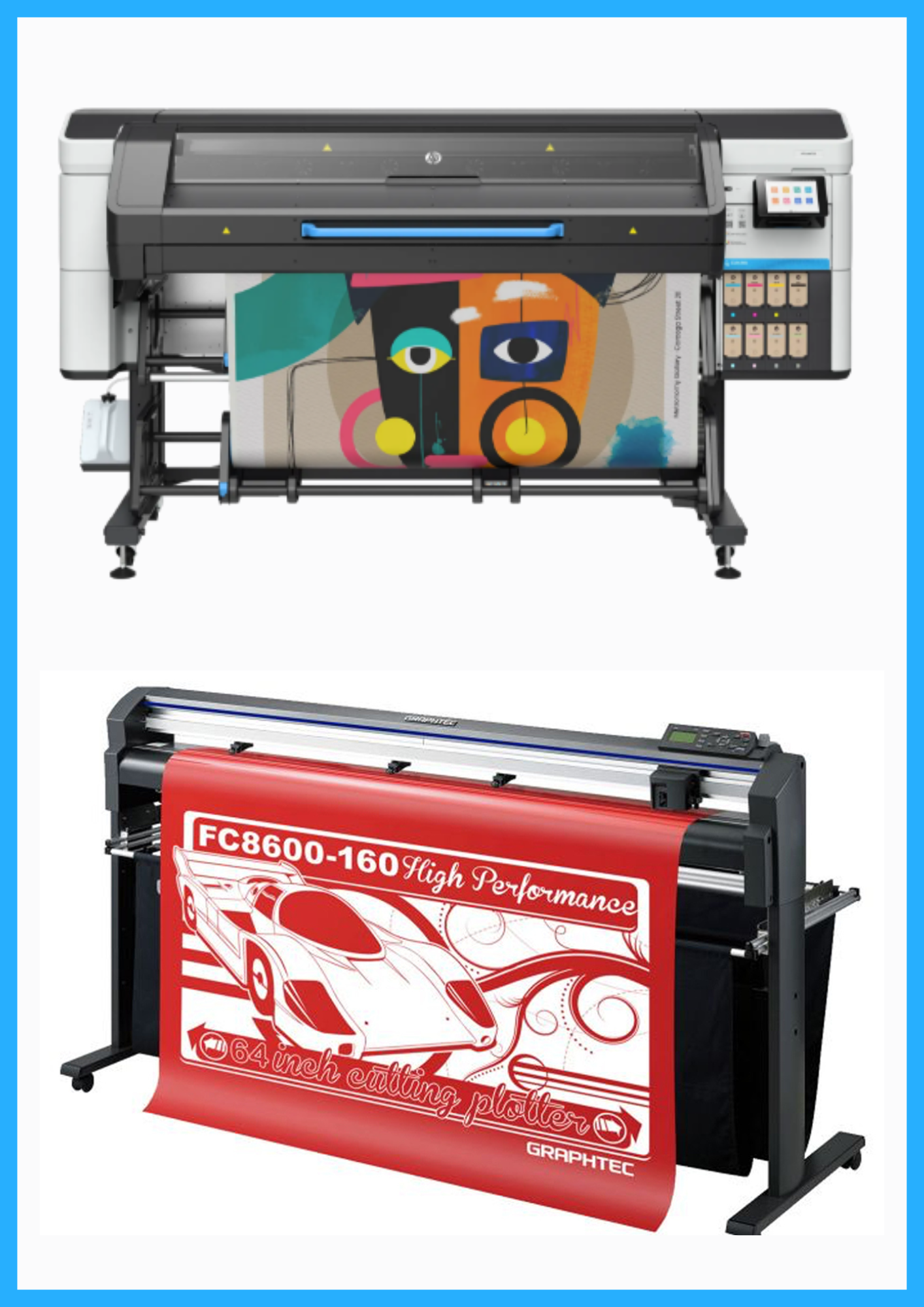 ON SALE - BUNDLE - HP Latex 730 64" Wide Format Printer - New + 64" Graphtec FC8600-160 Vinyl Cutting Plotter - Refurbished (1 Year Warranty)