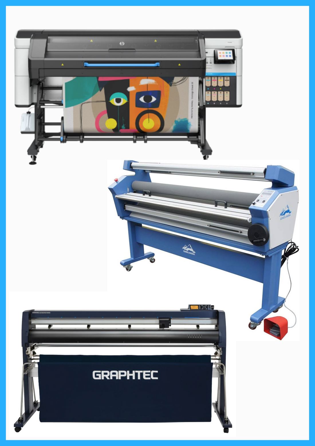 ON SALE - COMPLETE SOLUTION - HP Latex 730 64&quot; Wide Format Printer - New + 64&quot; Graphtec FC9000-160 Wide Cutter - New + 63&quot; Full-auto Low Temp. Wide Format Cold Laminator - New