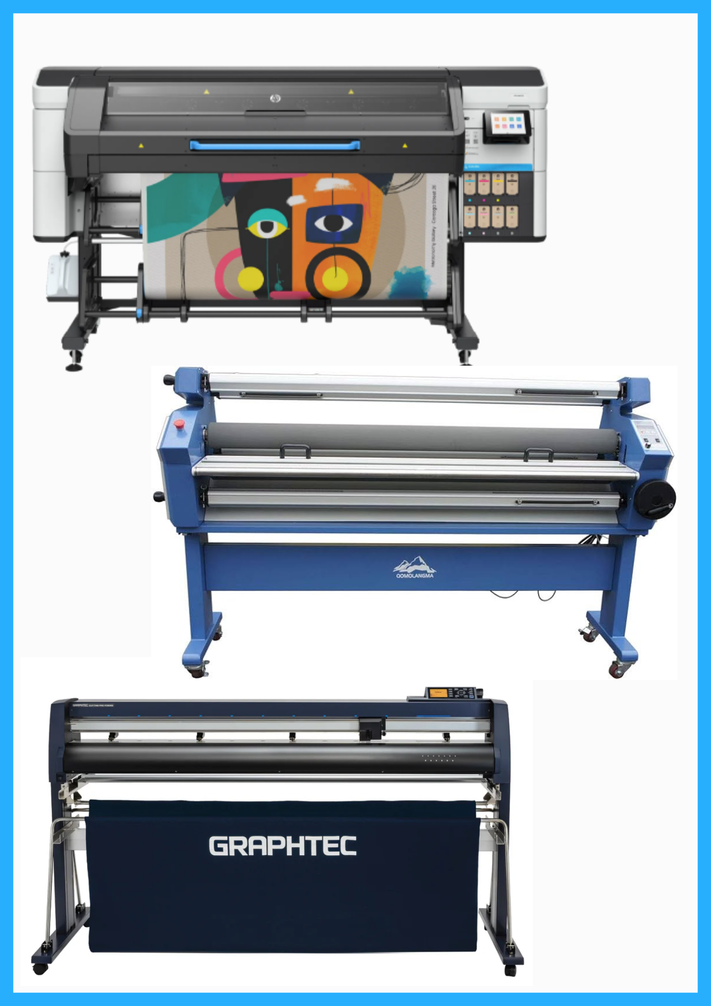 ON SALE - COMPLETE SOLUTION - HP Latex 730 64&quot; Wide Format Printer - New + 64&quot; Graphtec FC9000-160 Wide Cutter - New + 55&quot; Full-Auto Wide Format Cold Laminator with Heat Assisted - New