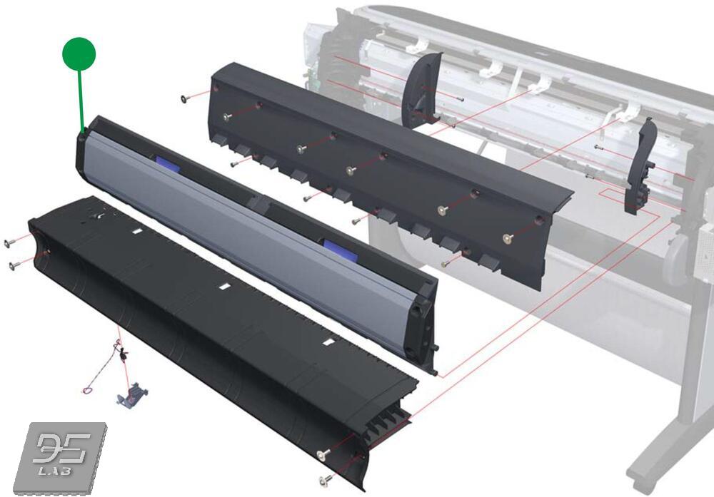 Rear Tray Assembly for HP DesignJet Z2100, Z3100, Z3100PS 24-in Series (Q5669-60659)