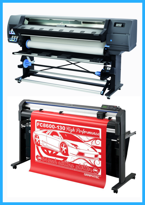 BUNDLE - HP Latex 335 64" Large-Format Printer - Refurbished (90 Days Warranty) + 54" Graphtec FC8600-130 High Performance Vinyl Cutting Plotter - Refurbished (90 Days Warranty)