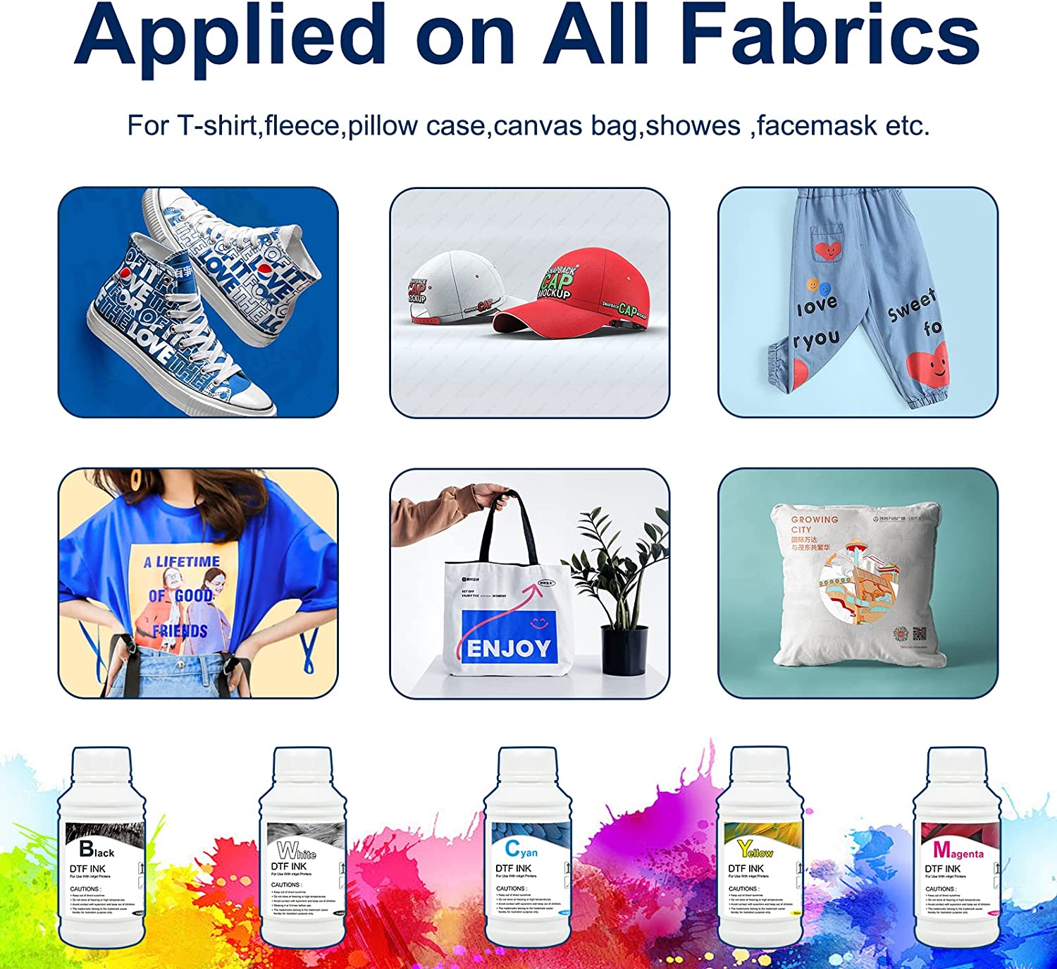 DSV DTF Printer A3 L1800 Transfer Printer Machine Built-in White Ink Circulation System for Dark/Light T-Shirts, Hoodie,Pillow,Different Fabrics (DTF Printer +Oven+5 x 250ml Ink+100pcs PET Film)