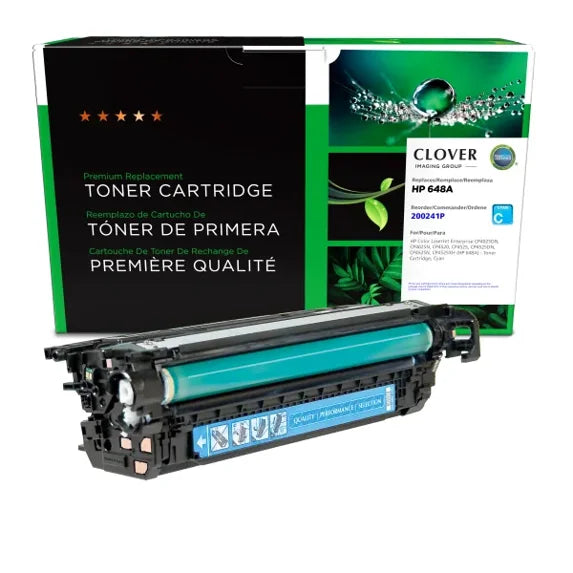 Clover Remanufactured Cyan Toner Cartridge for HP 648A (CE261A)