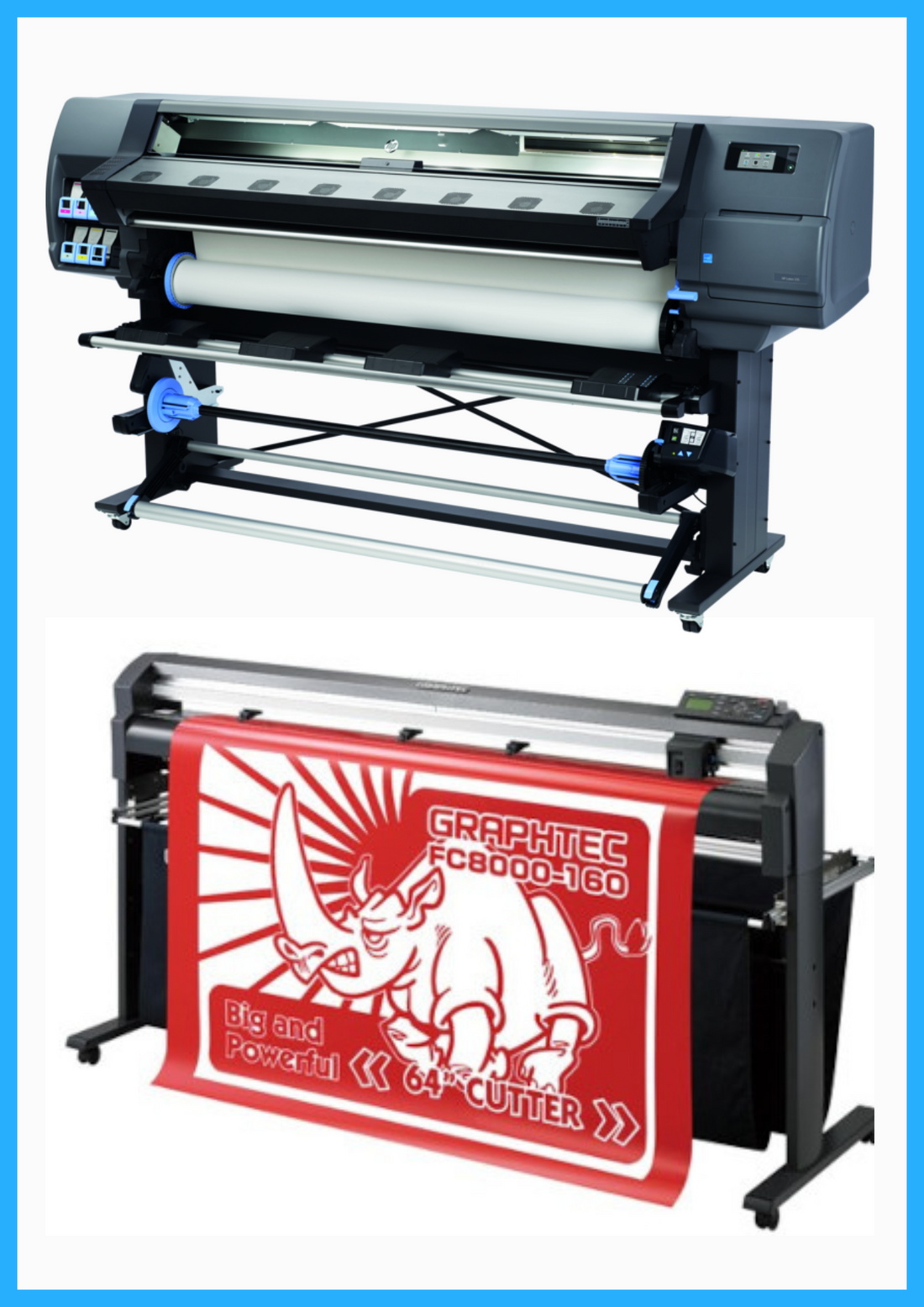 ON SALE - BUNDLE - HP Latex 335 64&quot; Large-Format Printer - Refurbished (90 Days, 1, 2, 3 or 4 Years Warranty) + 64&quot; Graphtec FC8000-160 Vinyl Cutting Plotter - Refurbished (90 Days Warranty)