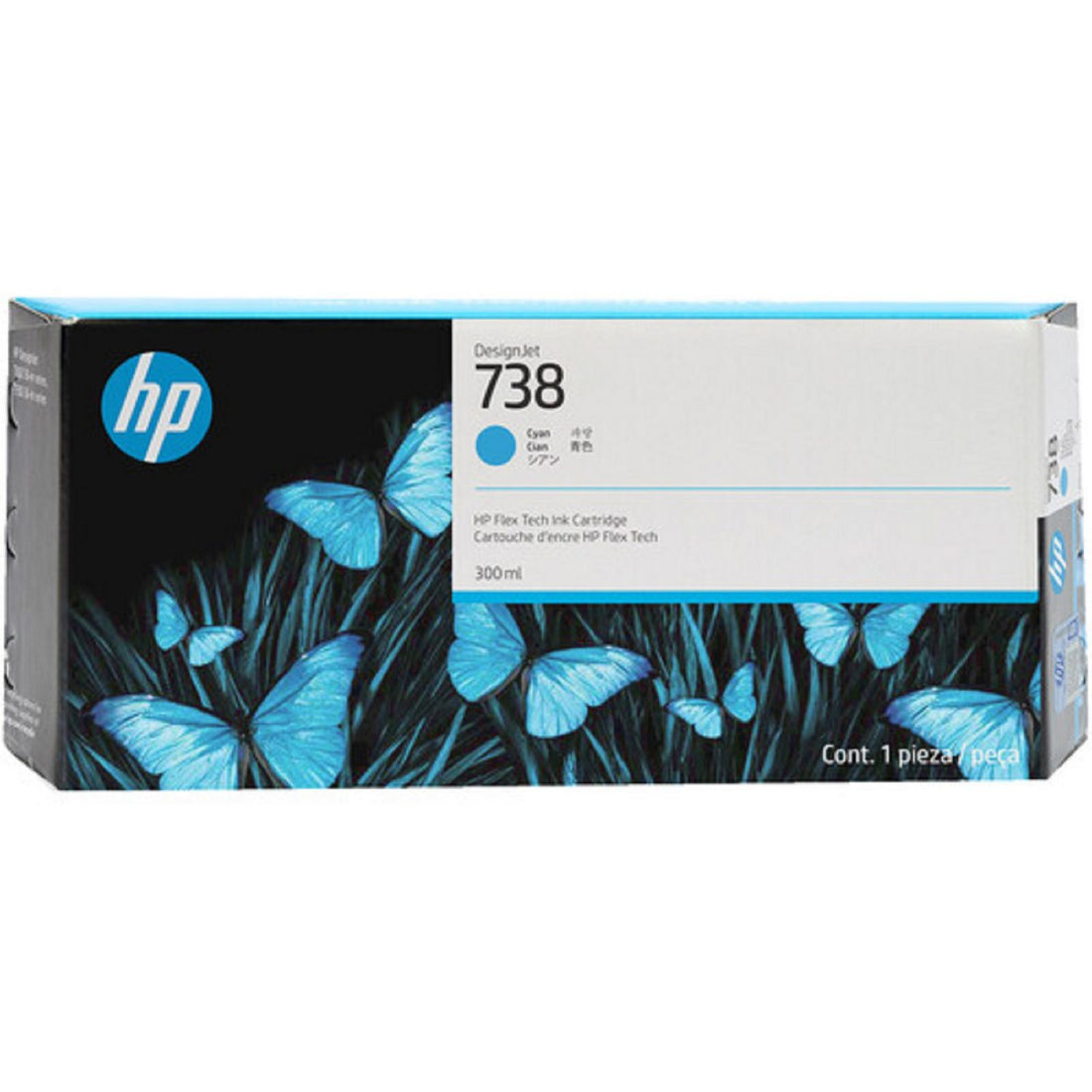 HP 738M 300-ml Cyan DesignJet Ink Cartridge for DesignJet XT950 - 676M9A
