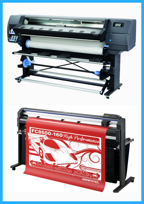 BUNDLE - HP Latex 335 64" Large-Format Printer - Refurbished (90 Days Warranty) + 64" Graphtec FC8600-160 High Performance Vinyl Cutting Plotter - Refurbished (90 Days Warranty)