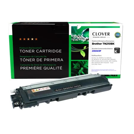 Clover Remanufactured Black Toner Cartridge for Brother TN210
