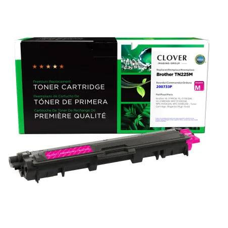 Clover Remanufactured High Yield Magenta Toner Cartridge for Brother TN225