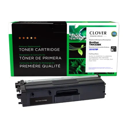 Clover Remanufactured High Yield Black Toner Cartridge for Brother TN433BK