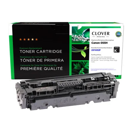 Clover Remanufactured High Yield Black Toner Cartridge for Canon 055HBK (3020C001)
