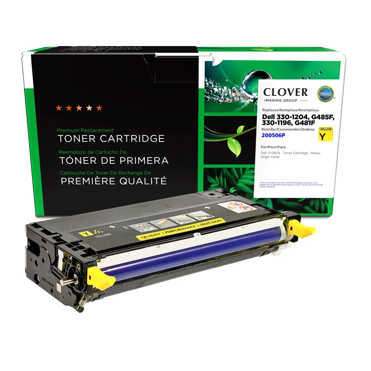Clover Remanufactured High Yield Yellow Toner Cartridge for Dell 3130