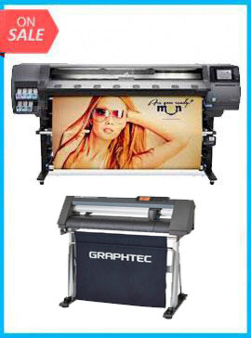 BUNDLE - HP Latex 360 64" Printer - Recertified (90 Days Warranty) + Graphtec Cutter CE7000-120 48" - New