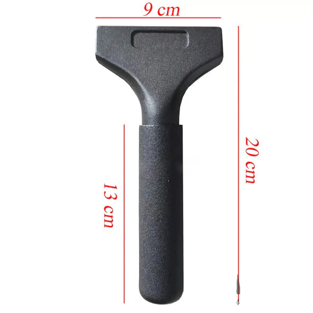 Short Handle Blue Max Squeegee for car window tinting and glass surfaces (15 x 13 cm) - Aluminium / Plastic