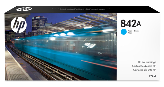HP 842A 775-ml Cyan PageWide XL Ink Cartridge for HP PageWide XL 8000 - C1Q46A