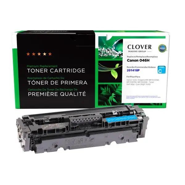 Clover Remanufactured High Yield Cyan Toner Cartridge for Canon 046H (1253C001)