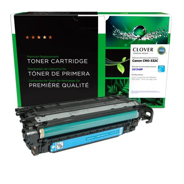 Clover Remanufactured Cyan Toner Cartridge for Canon CRG-332C (6262B012)