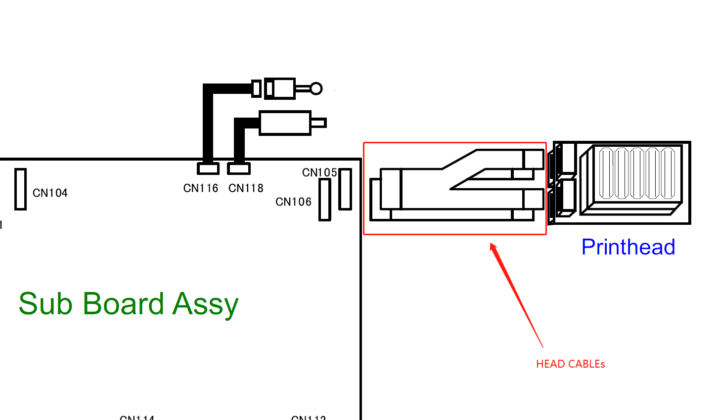 Head Cable A+B (CN105,CN106) for EPSON P6000 P7000 P8000 P9000 / P6070 P7070 P8070 P9070 / 7700 7890 7900 9700 9890 9900 - 1521061+2142248