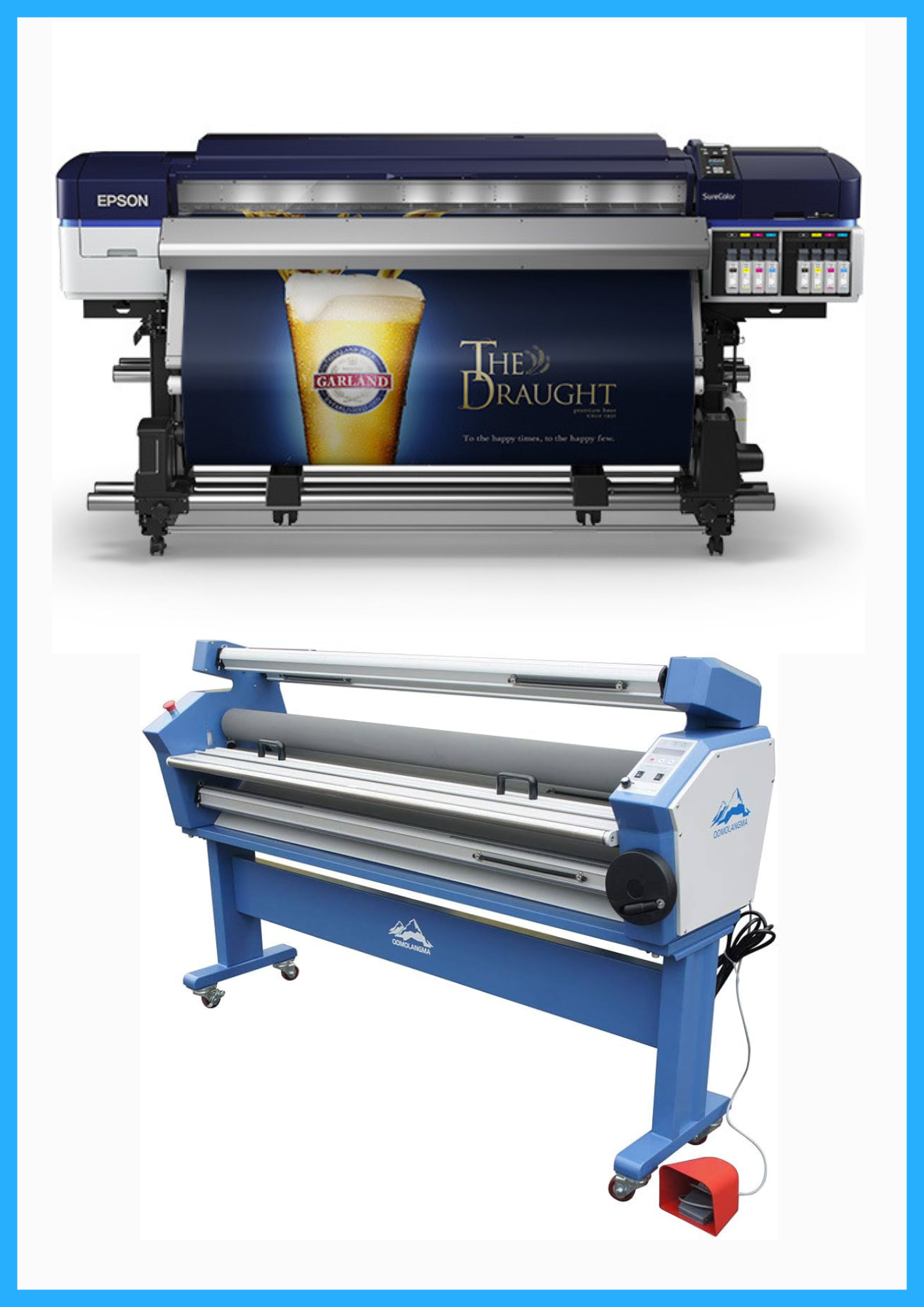 BUNDLE - Epson SureColor S60600 Production Edition 64" Roll-to-Roll Solvent Dual CMYK Printer - Refurbished (1 Year Warranty) + 63" Full-auto Low Temp. Wide Format Cold Laminator, with Heat Assisted - New