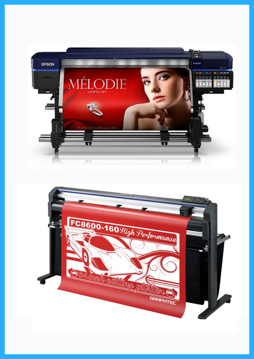 BUNDLE - Epson Surecolor S80600 Production Edition 64" Solvent Printer (Refurbished) + 64" Graphtec FC8600-160 Vinyl Cutting Plotter (Refurbished)