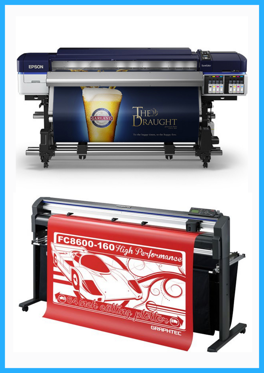 ON SALE - BUNDLE - Epson SureColor S60600 Production Edition 64&quot; Roll-to-Roll Solvent Dual CMYK Printer - Refurbished (1 Year Warranty) + 64&quot; Graphtec FC8600-160 Vinyl Cutting Plotter - Refurbished (1 Year Warranty)